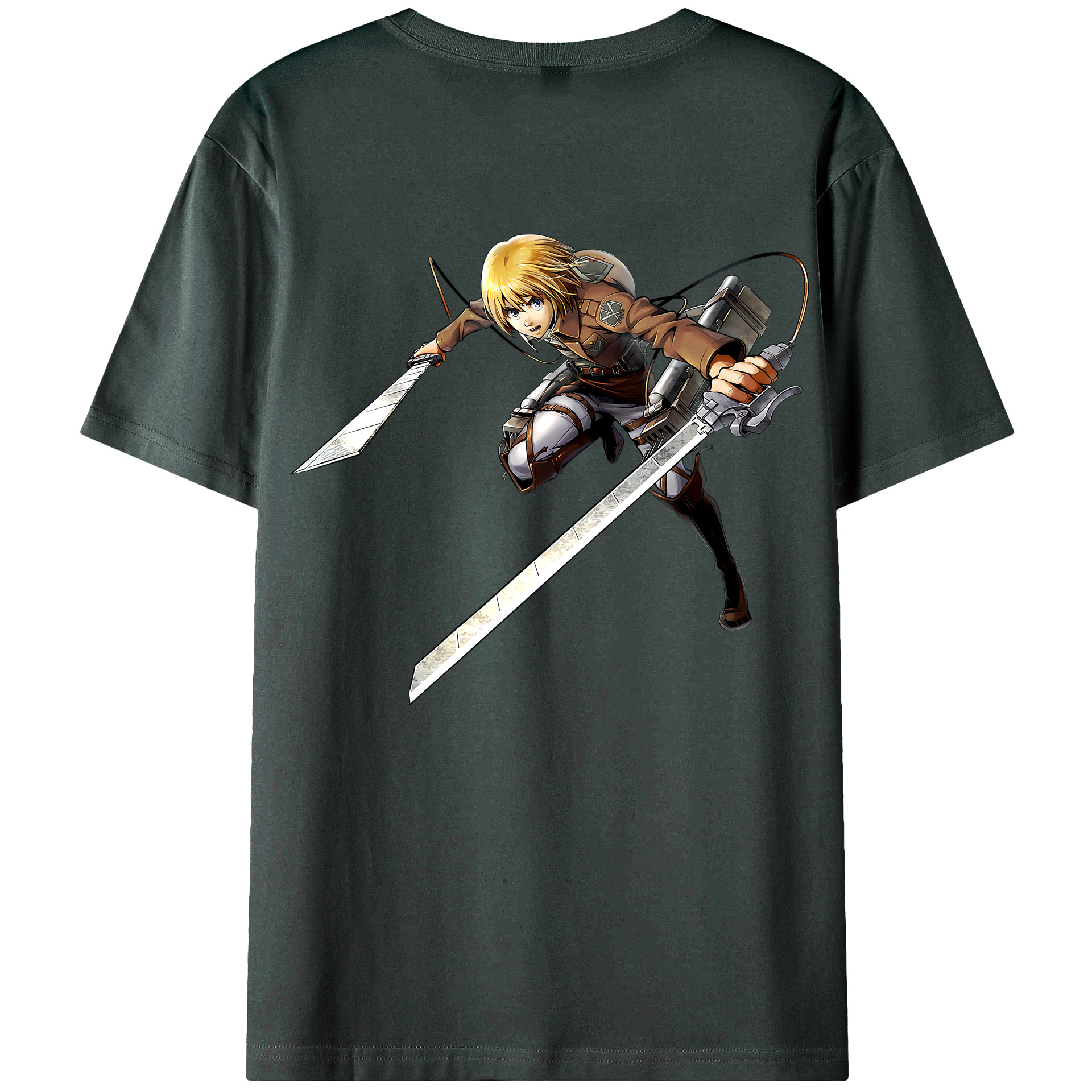 （画像用） 進撃の巨人 アルミン·アルレルト Attack on Titan Armin Arlert 綿100％ メンズ半袖Tシャツ（バックプリント） 通気性
